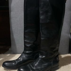 Frye genuine leather tall black riding boots 9.5